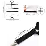 Adjustable Sheet Holders with Elastic Bands and Metal Clips for Securing Sheets Mattress Covers or Sofa Covers, White