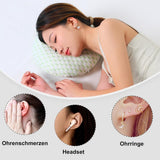 Orthopedic Pillow with Ear Holes for Side Sleeping, Super Microfiber Bamboo Fiber Perforated Pillow, Comfortable and Ear-Friendly, Wood