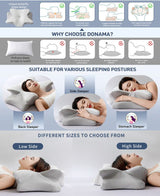 Ice Silk Butterfly-Shaped Memory Foam Pillow | Ergonomic, Orthopedic, Sleep-Aiding, Suitable for Three Sleeping Positions (23.62*15.75*5.12 inch，blue)