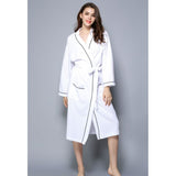 Women Bathrobe, Lightweight Waffle Cotton Unisex Dressing Gown, White L