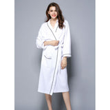 Women Bathrobe, Lightweight Waffle Cotton Unisex Dressing Gown, White L