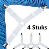 Bed Sheet Clips | Sheet Tighteners | Duvet Clamps | Sheet Tightener Clips | Set of 4 | White
