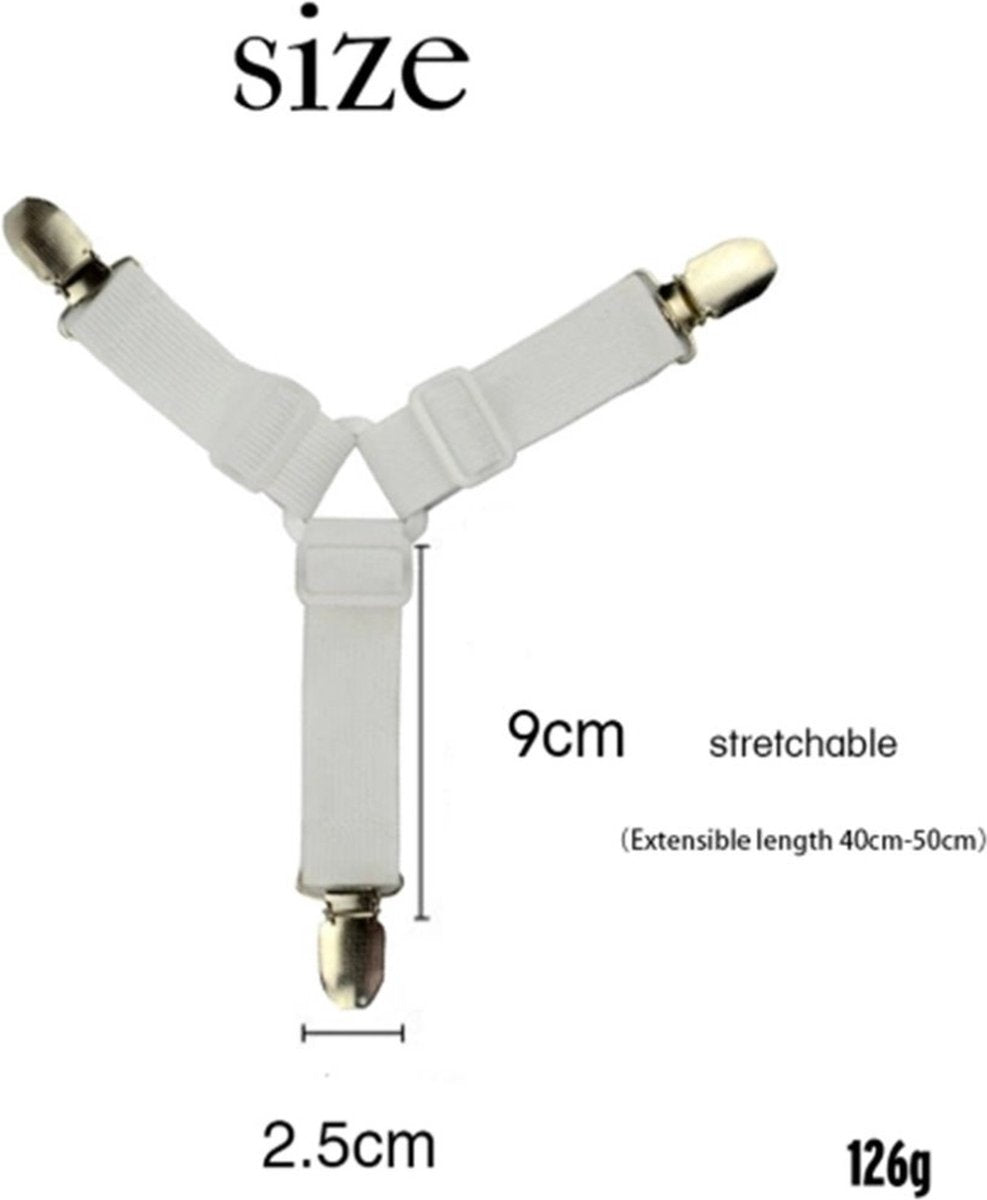 Bed Sheet Clips | Sheet Tighteners | Duvet Clamps | Sheet Tightener Clips | Set of 4 | White