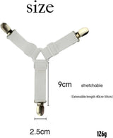 Bed Sheet Clips | Sheet Tighteners | Duvet Clamps | Sheet Tightener Clips | Set of 4 | White