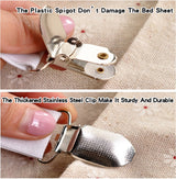 Bed Sheet Clips | Sheet Tighteners | Duvet Clamps | Sheet Tightener Clips | Set of 4 | White