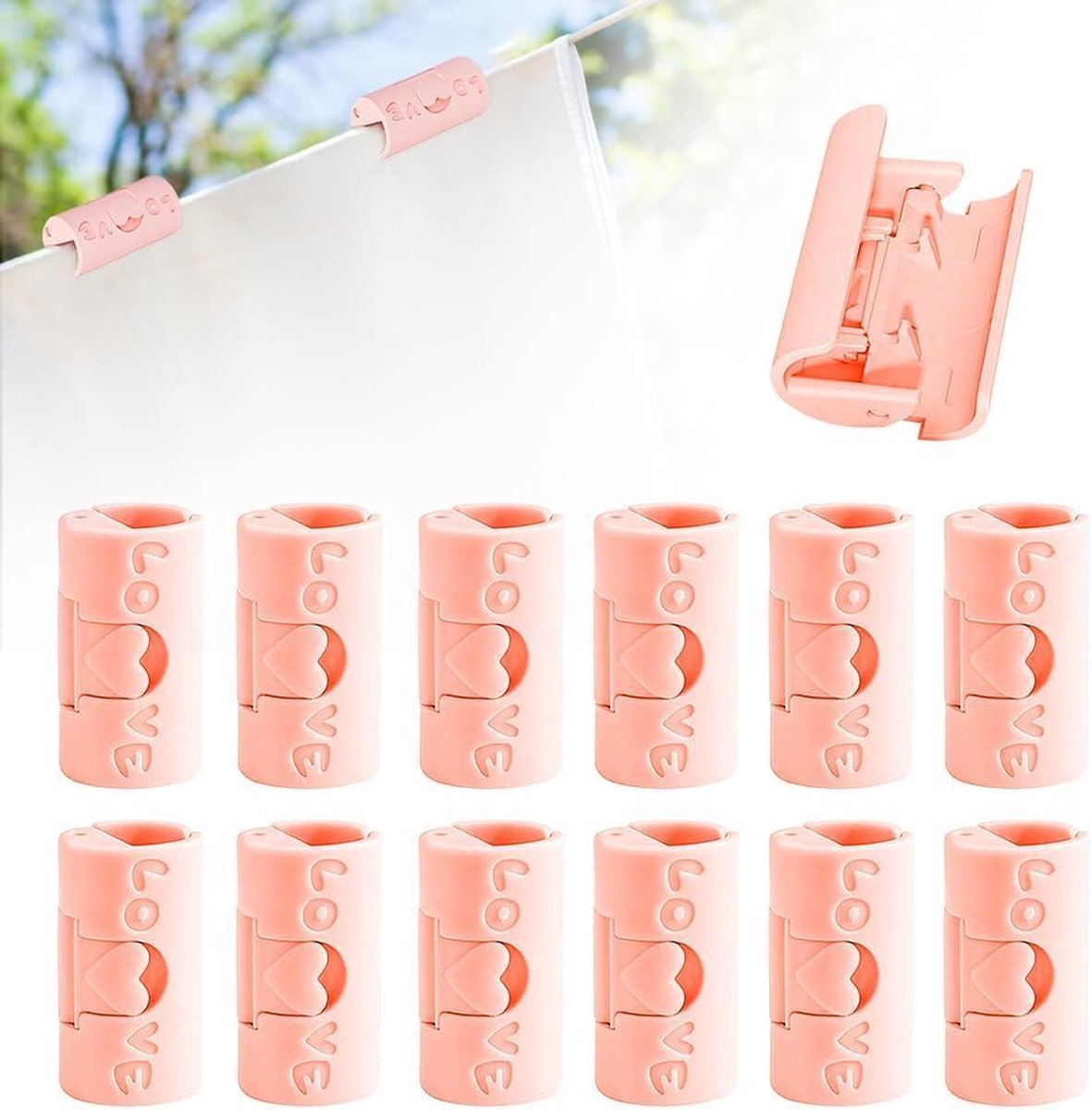 Duvet Clips - 12 Pieces - Sturdy Duvet Clips - Duvet Clips - Duvet Clamps - Duvet Pegs - Clip Duvet Cover - Prevents Your Duvet from Shifting - Clamps - Pink