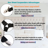 Bed Sheet Tensioners - 4 Pieces - Duvet Sheet Tensioner Clips - Duvet Clamps - Duvet Cover Tensioners - Sheet Clips - Adjustable - Sheet Suspenders - Fitted Sheet Clamps - Bed Sheet Clips - Say Goodbye to Messy Sheets - Won't Shift - Black