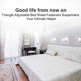 Bed Sheet Tensioners - 4 Pieces - Duvet Sheet Tensioner Clips - Duvet Clamps - Duvet Cover Tensioners - Sheet Clips - Adjustable - Sheet Suspenders - Fitted Sheet Clamps - Bed Sheet Clips - Say Goodbye to Messy Sheets - Won't Shift - Black