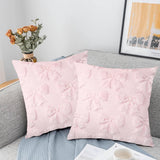 pieces - Pillowcase - Cushion covers - Cushion covers with bow - Decorative pillowcases - Room Decoration - Home Decoration - for the living room, bedroom and sofa - 45*45 cm - pink - (NO cushion core)
