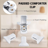 12 pieces - Duvet clips - Quilted duvet clips - with foam and metal - Duvet clamps - Duvet pegs - Clamps - Clips - Sturdy duvet clips - Bedding accessories - for duvets, blankets and sheets - white