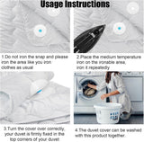 Bedding Snaps - 10 Pairs - Duvet Cover Snaps - Polyester - Plastic - Duvet Clips - Iron-On Duvet Fasteners to Hold Duvet - Duvet Clamps - Bed Sheet Tensioners - 60mm - White