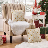 Christmas Pillowcases - 2-pack - White - Winter - White Christmas tree and star pattern - Sofa decoration - 45x45 cm (pillowcase not included)