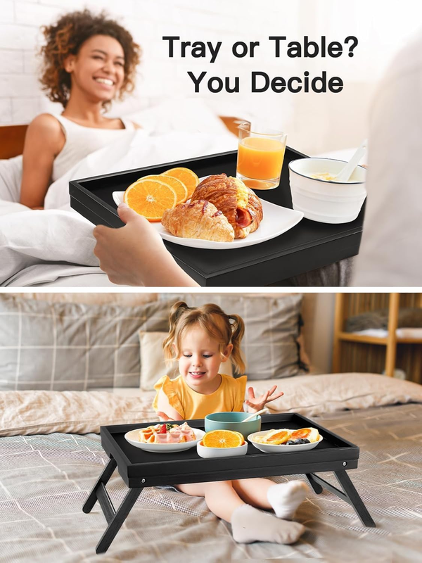 Folding table - Camping table - Portable folding table - Can be used as a dining table, TV table, laptop table, snack table, sofa table or work table - Black