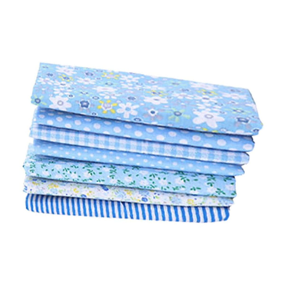 Tdoenbutw clearance Cotton Crafts Fabric Bundle Patchwork Squares Quilting Sewing Patchwork DIY 7PCS 7PC DIY Fabric fall fabric squares clearance sale Z-Blue2
