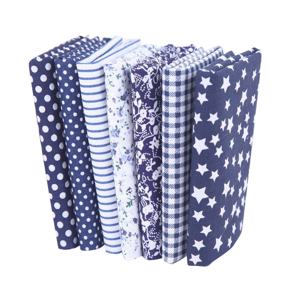Tdoenbutw clearance Cotton Crafts Fabric Bundle Patchwork Squares Quilting Sewing Patchwork DIY 7PCS 7PC DIY Fabric fall fabric squares clearance sale Z-blue1
