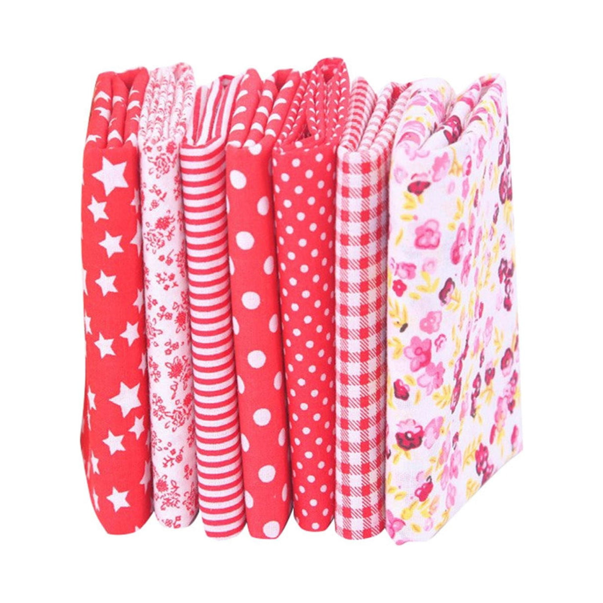 Tdoenbutw clearance Cotton Crafts Fabric Bundle Patchwork Squares Quilting Sewing Patchwork DIY 7PCS 7PC DIY Fabric fall fabric squares clearance sale Z-red1