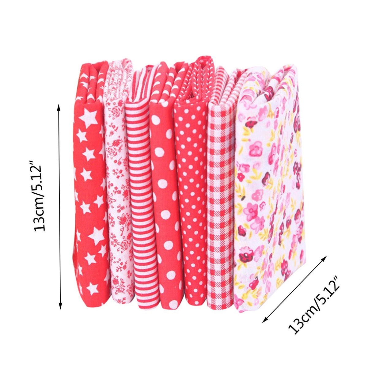 Tdoenbutw clearance Cotton Crafts Fabric Bundle Patchwork Squares Quilting Sewing Patchwork DIY 7PCS 7PC DIY Fabric fall fabric squares clearance sale Z-red1