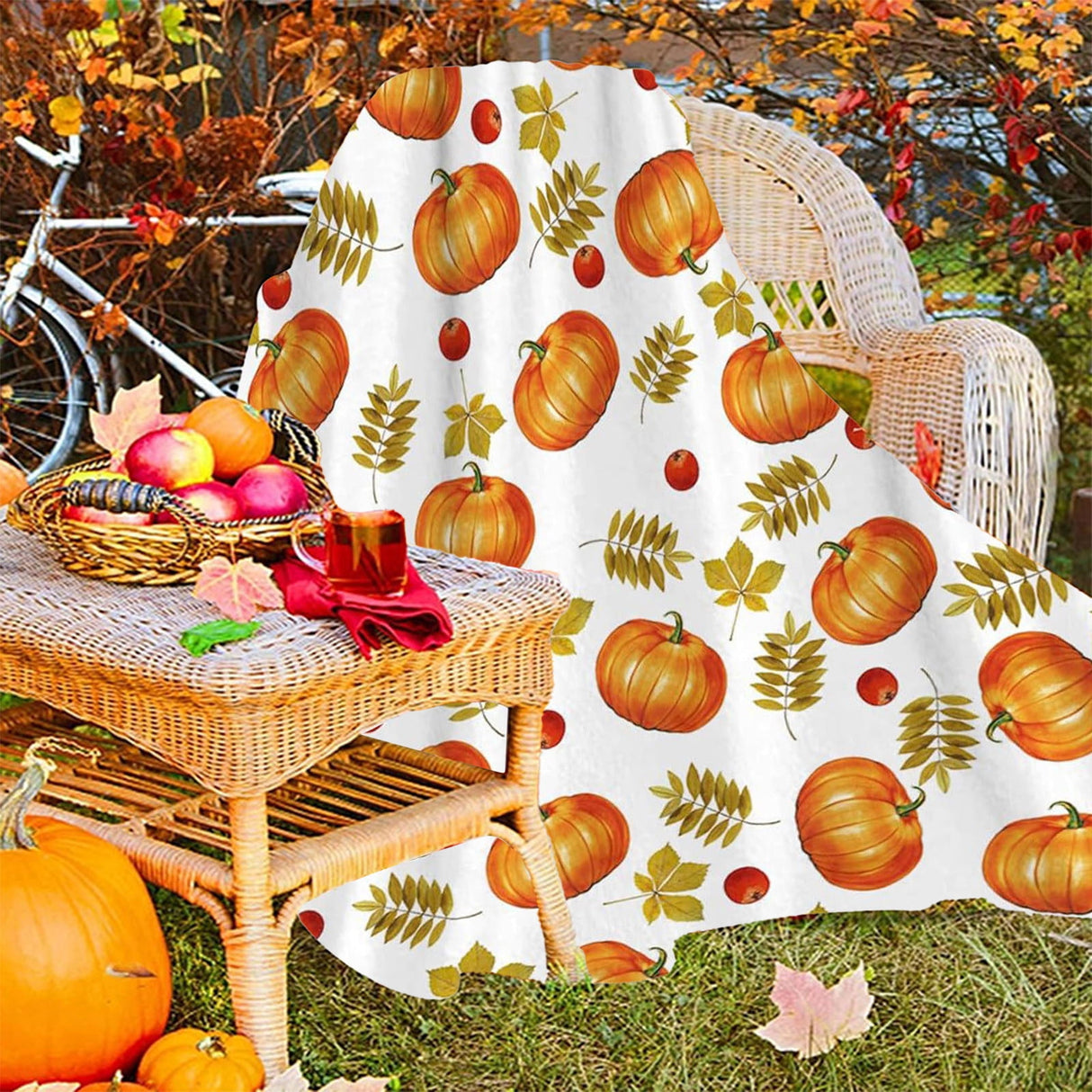 Xuniizn Fall Throw Blanket Breathable Fleece Blanket,28x39" Soft & Skin-Friendly High-Density Fall Blanket Warm, Heat-Locking, Machine-Washable, A Cozy Choice for Autumn & Winter Home Use A#Multicolor(39x51")