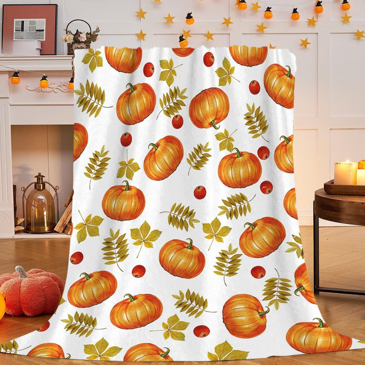 Xuniizn Fall Throw Blanket Breathable Fleece Blanket,28x39" Soft & Skin-Friendly High-Density Fall Blanket Warm, Heat-Locking, Machine-Washable, A Cozy Choice for Autumn & Winter Home Use A#Multicolor(39x51")