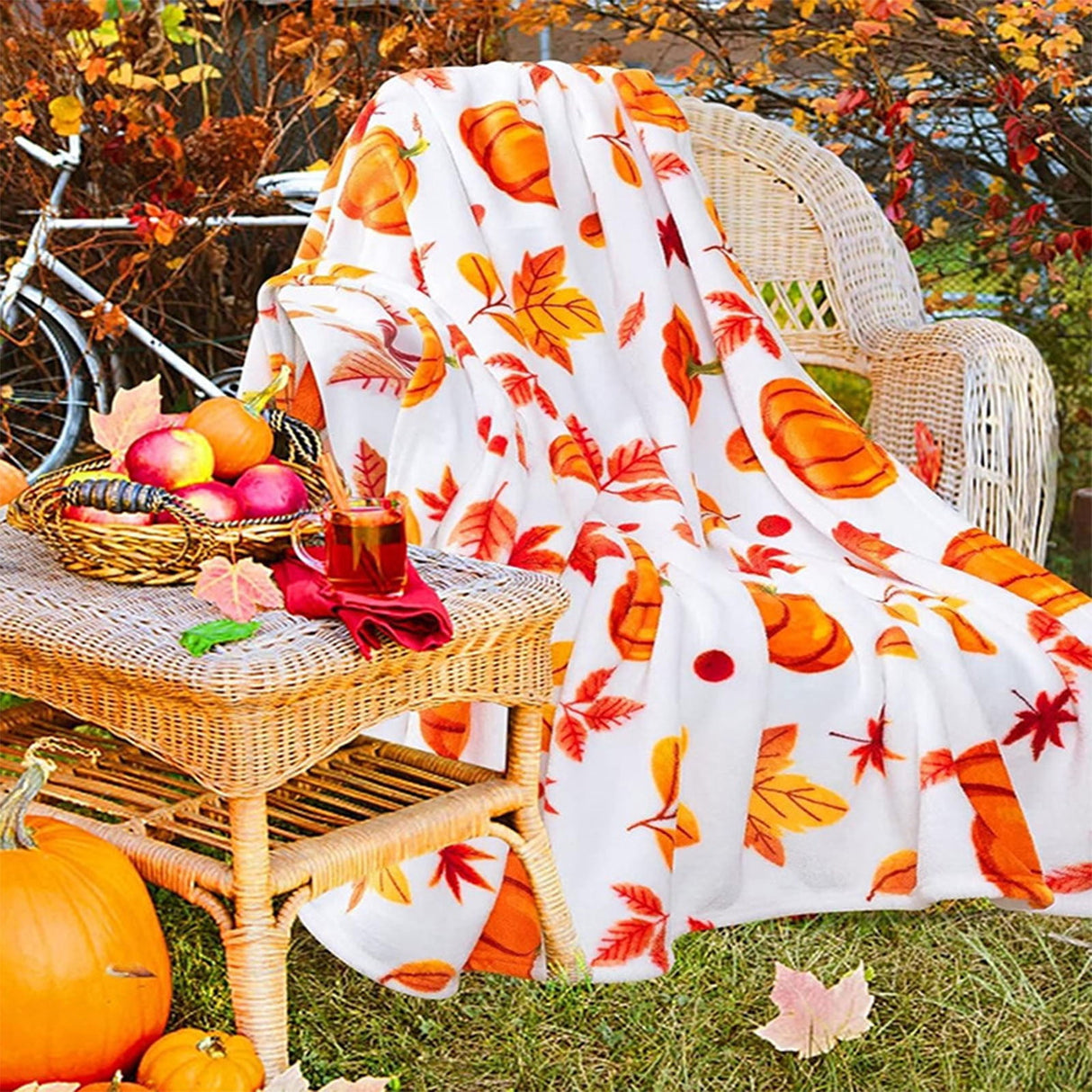 Xuniizn Fall Throw Blanket Breathable Fleece Blanket,28x39" Soft & Skin-Friendly High-Density Fall Blanket Warm, Heat-Locking, Machine-Washable, A Cozy Choice for Autumn & Winter Home Use C#Multicolor(39x51")