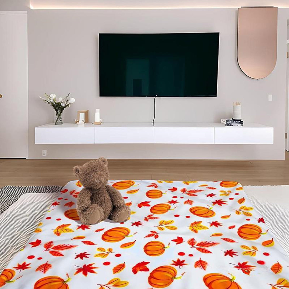 Xuniizn Fall Throw Blanket Breathable Fleece Blanket,28x39" Soft & Skin-Friendly High-Density Fall Blanket Warm, Heat-Locking, Machine-Washable, A Cozy Choice for Autumn & Winter Home Use C#Multicolor(39x51")