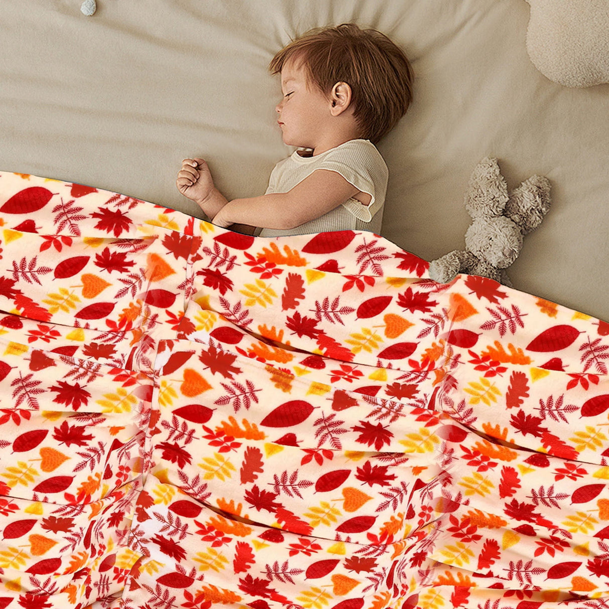 Xuniizn Fall Throw Blanket Breathable Fleece Blanket,28x39" Soft & Skin-Friendly High-Density Fall Blanket Warm, Heat-Locking, Machine-Washable, A Cozy Choice for Autumn & Winter Home Use D#Multicolor(28x39")