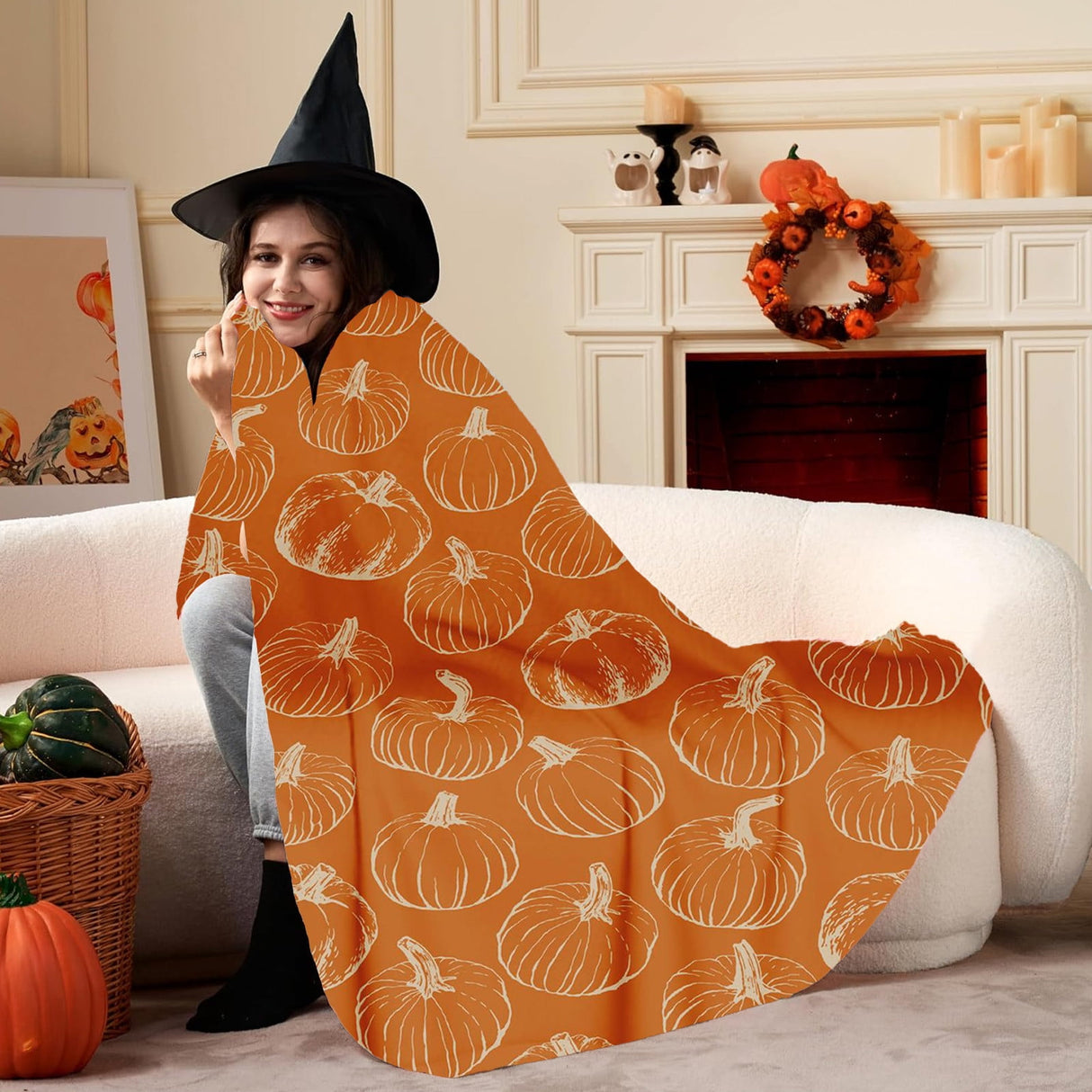 Xuniizn Fall Throw Blanket Breathable Fleece Blanket,28x39" Soft & Skin-Friendly High-Density Fall Blanket Warm, Heat-Locking, Machine-Washable, A Cozy Choice for Autumn & Winter Home Use F#Multicolor(39x30")