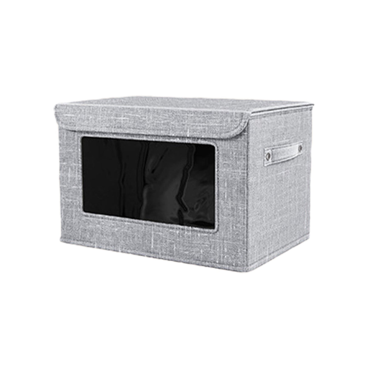 Wzzjkit Clothes Storage Bins, Foldable Storage Bin for Clothes, Clothing Storage Bins with Lid, Linen Storage Box with Clear Window＆ Zippers＆ Sturdy Handles S
