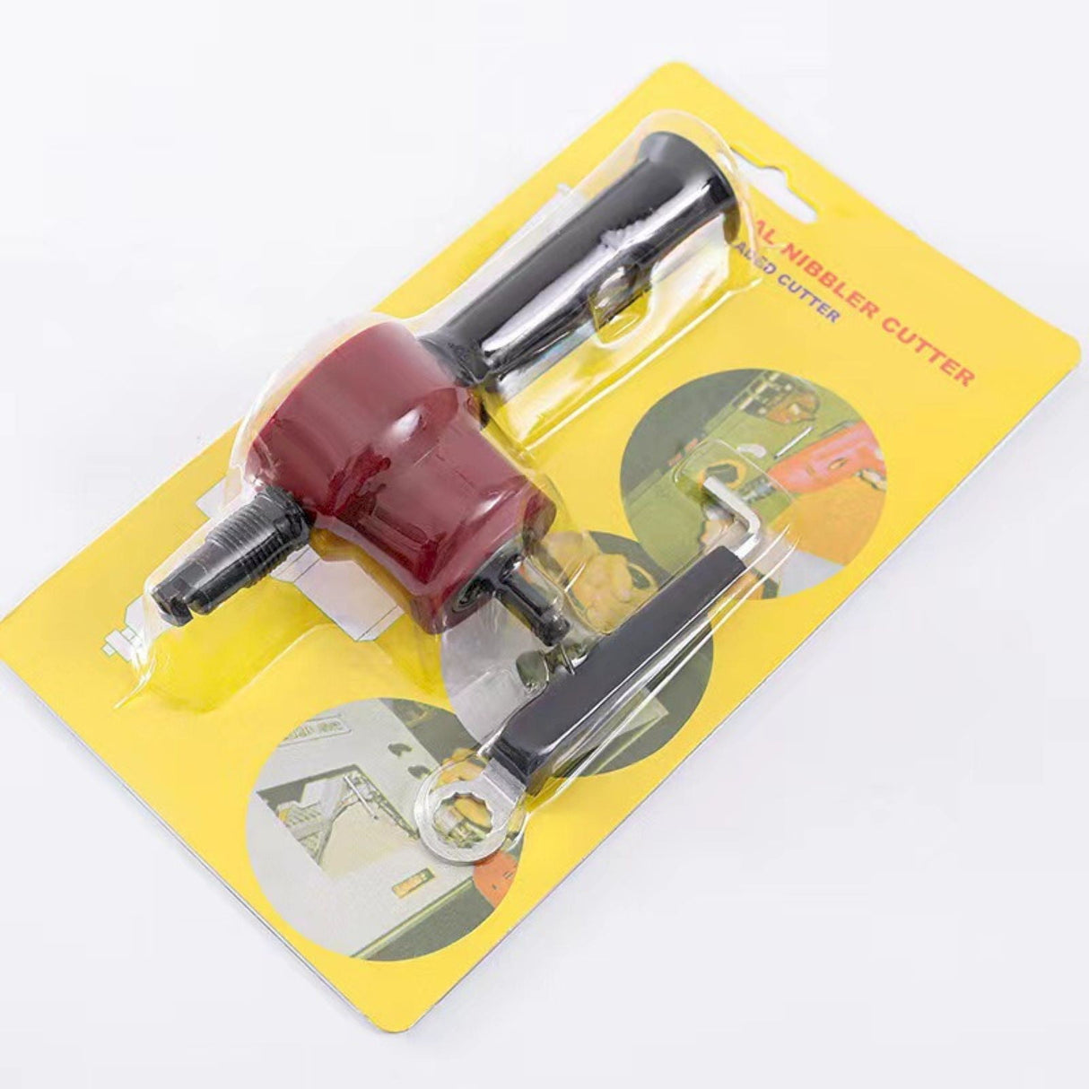 Metal Sheet Biting Machine 160A-Red Card-Mounted Nylon Model JWDX, 1 Sheet Metal Biting Machine Set Metal Sheet Nibbler Cutter Double Head Metal Sheet Cutter Hole Drill Attachment Paperboard Package One Size Orange