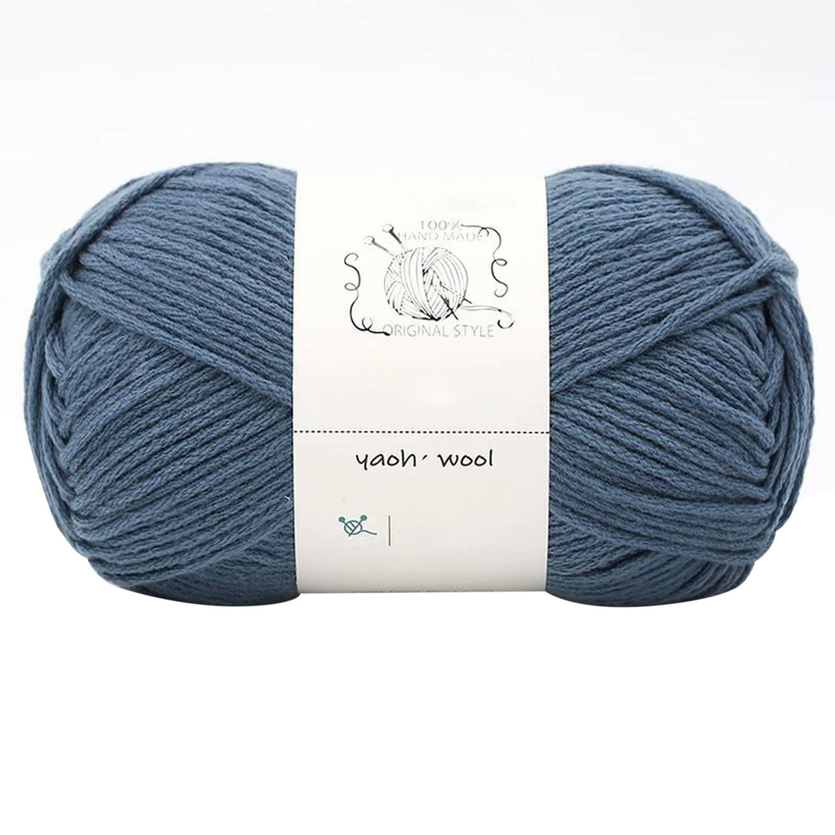 LGCASL Hand-Knitted Yarn #2 Pure White , 1Pc100G Hand Woven Cotton Yarn Soft Crochet Yarn for Hand Knitting Warm Sweater Sofa Cushion Scarf Diy Denim Blue