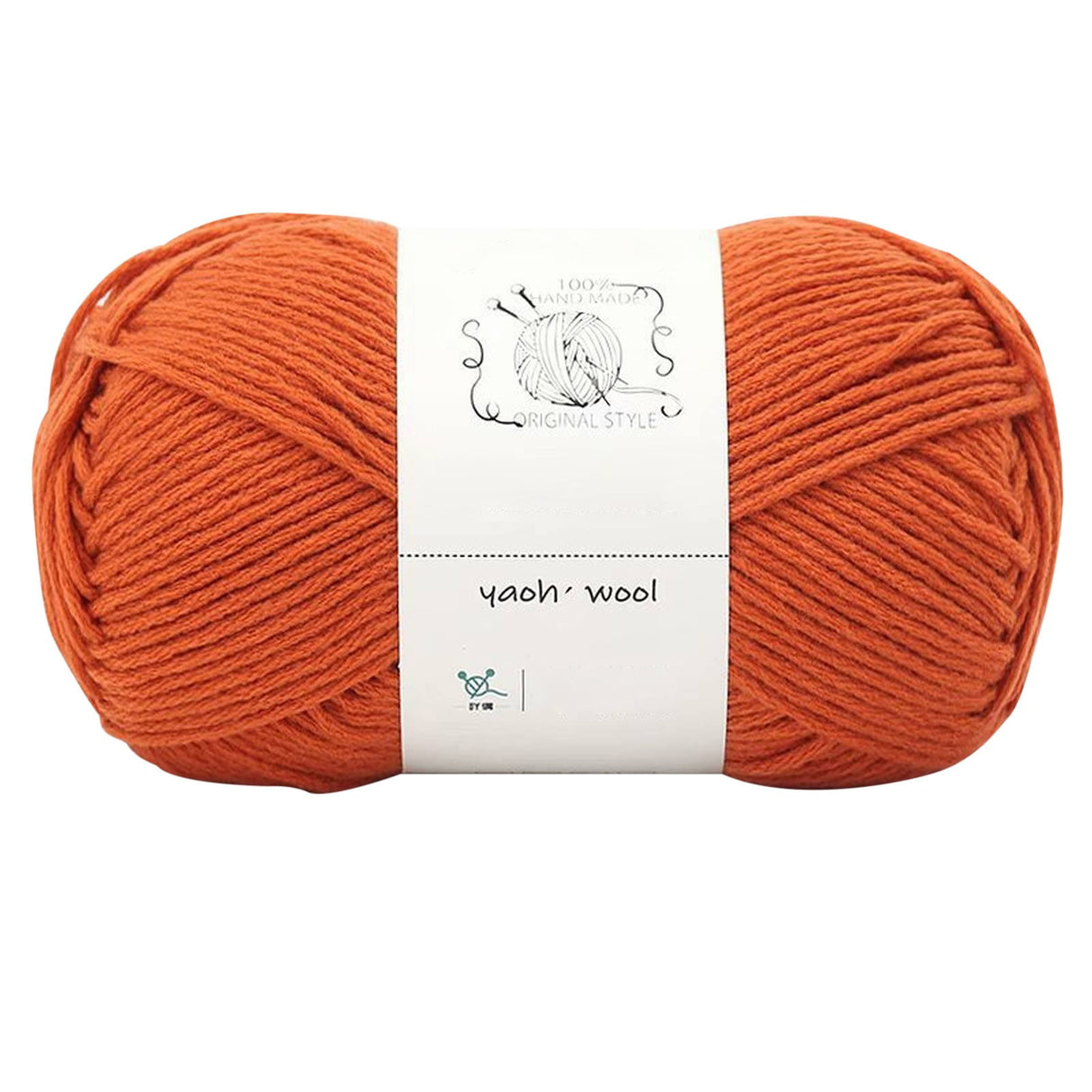 LGCASL Hand-Knitted Yarn #2 Pure White , 1Pc100G Hand Woven Cotton Yarn Soft Crochet Yarn for Hand Knitting Warm Sweater Sofa Cushion Scarf Diy Orange-Red