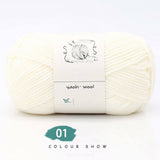 LGCASL Hand-Knitted Yarn #2 Pure White , 1Pc100G Hand Woven Cotton Yarn Soft Crochet Yarn for Hand Knitting Warm Sweater Sofa Cushion Scarf Diy White