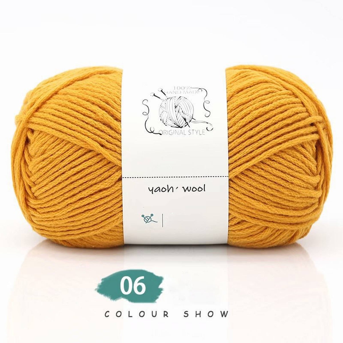 LGCASL Hand-Knitted Yarn #2 Pure White , 1Pc100G Hand Woven Cotton Yarn Soft Crochet Yarn for Hand Knitting Warm Sweater Sofa Cushion Scarf Diy autumn yellow