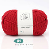 LGCASL Hand-Knitted Yarn #2 Pure White , 1Pc100G Hand Woven Cotton Yarn Soft Crochet Yarn for Hand Knitting Warm Sweater Sofa Cushion Scarf Diy bright red