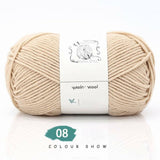 LGCASL Hand-Knitted Yarn #2 Pure White , 1Pc100G Hand Woven Cotton Yarn Soft Crochet Yarn for Hand Knitting Warm Sweater Sofa Cushion Scarf Diy camel-colored