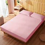 King Size Fitted Sheet, 100% Egyptian Cotton, Deep Pocket Premium Cotton Mattress Sheet,Double Bed Fitted Sheet Piece Non-Slip Fixed Bed Cover All-Inclusive Mattress Protection Bed Cover Pink