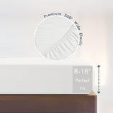 King Size Fitted Sheet, 100% Egyptian Cotton, Deep Pocket Premium Cotton Mattress Sheet,Double Bed Fitted Sheet Piece Non-Slip Fixed Bed Cover All-Inclusive Mattress Protection Bed Cover White
