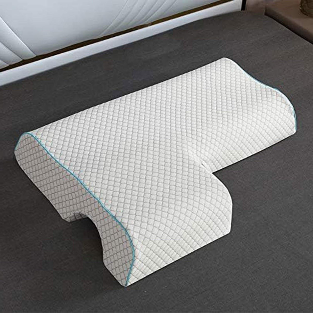 Memory Foam Cuddle Pillow, Shoulder Pillow for Side Sleepers, Arm Pillow with Arm Hole for Sleeping, Side Sleeper Pillow for Arm Pressure Relief with Breathable Pillowcase, 27.2x19.3 27.2" x 19.3" A