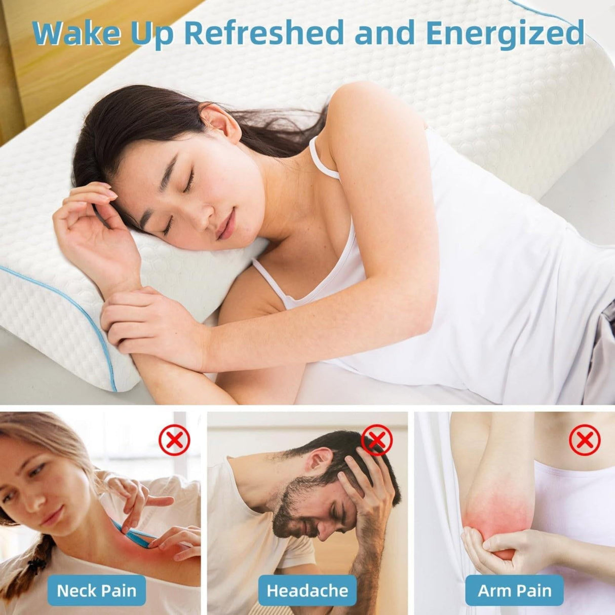 Memory Foam Cuddle Pillow, Shoulder Pillow for Side Sleepers, Arm Pillow with Arm Hole for Sleeping, Side Sleeper Pillow for Arm Pressure Relief with Breathable Pillowcase, 27.2x19.3 27.2" x 19.3" B