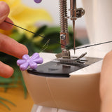 CGZQFEI Embroidery Needle Threader Tool Plastic Flower Head Sewing Machine Needle Threader for Hand Sewing Cross Stitch Craft Knitting Quilting (Mix Colors) One Size Pink1