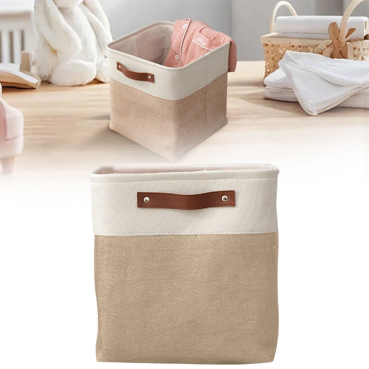 Transparent Zipper Clothing Storage Bag - Heavy-Duty Organizer for Blankets, Linen, Bed Sheets, Clothes & Pillows | Space-Saving Compression Bag Storage for Closet(11.81"DX9.05"WX5.9"H) Z1-Beige