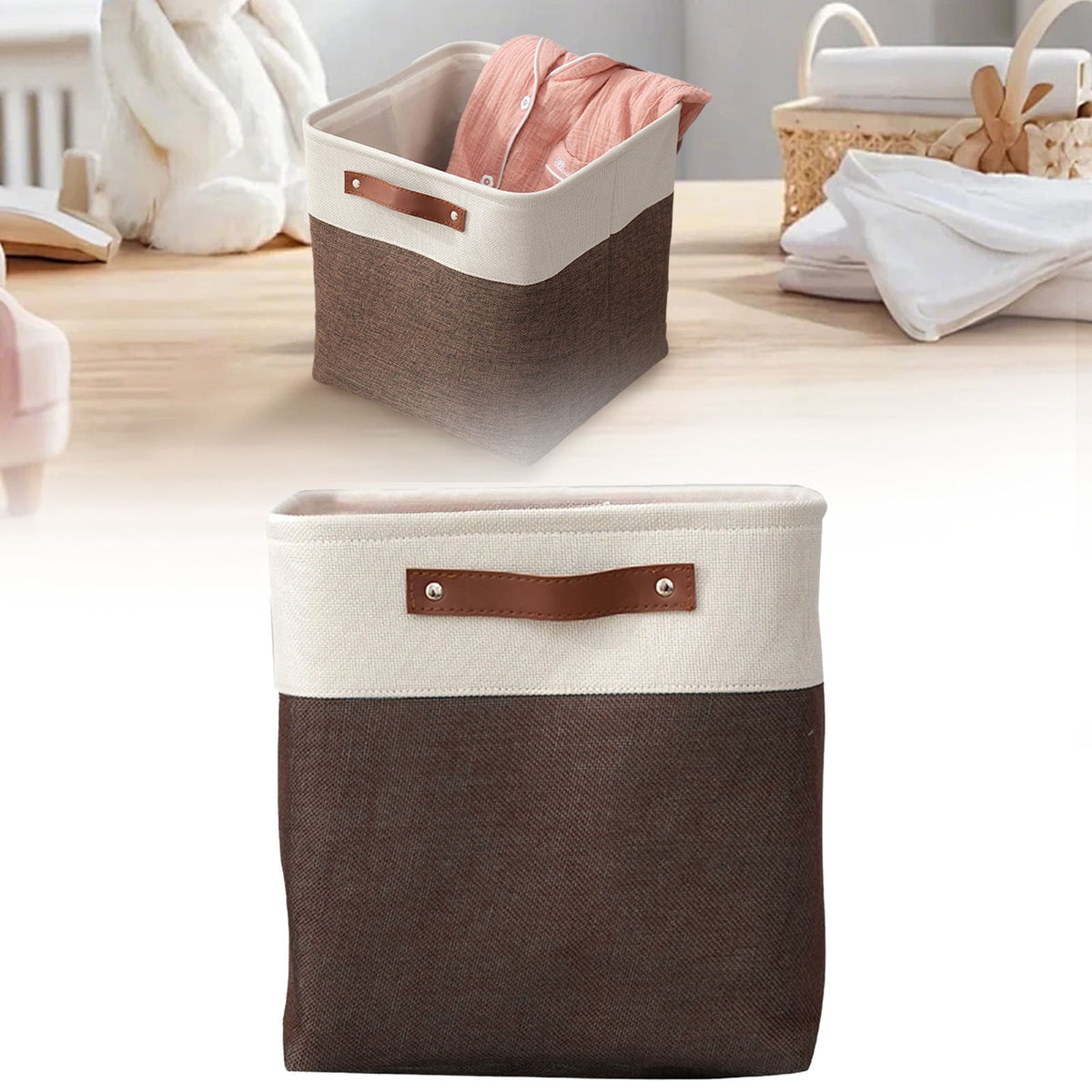 Transparent Zipper Clothing Storage Bag - Heavy-Duty Organizer for Blankets, Linen, Bed Sheets, Clothes & Pillows | Space-Saving Compression Bag Storage for Closet(11.81"DX9.05"WX5.9"H) Z1-Brown
