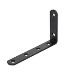1 Pack L Corner Brackets Heavy Duty Black Metal Right Angle Braces for Wood Shelves Furniture Bedframe Cabinet Drawer Chair, 4.92" x 2.95"