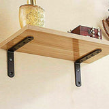 1 Pack L Corner Brackets Heavy Duty Black Metal Right Angle Braces for Wood Shelves Furniture Bedframe Cabinet Drawer Chair, 4.92" x 2.95"