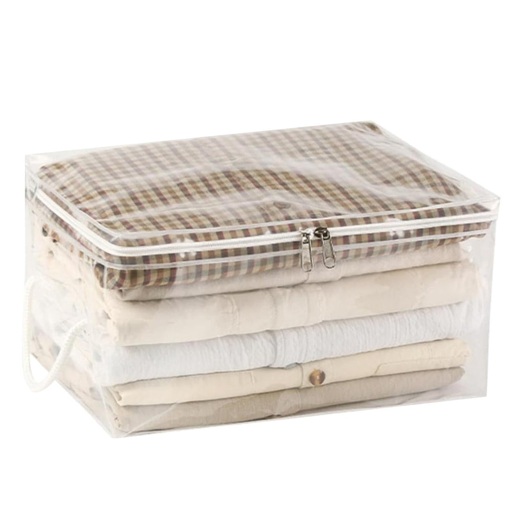 1 Pack Clear Vinyl Zippered Storage Bags, 40L Plastic Blanket Storage Bag, Vinyl Foldable Moving Bags with Zipper, Closet Organizers and Storage Containers for Bedding, Duvet, Comforter(CL4) CL4