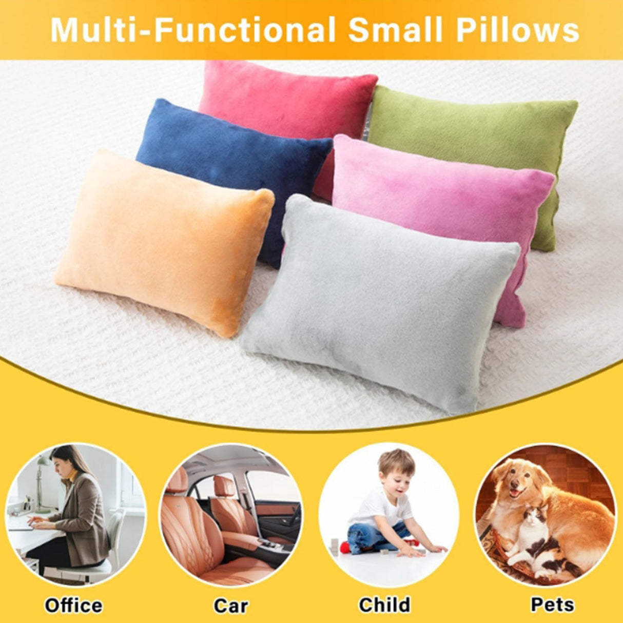 2 Pack Small Pillow, Cooling Memory Foam Mini Pillow 11 X 7 Inches for Sleeping, Travel, Nap and Neck, Knee, Lumbar Support, Tiny Pillow Cushion for Pet, Dogs 11" x 7" Sky Blue