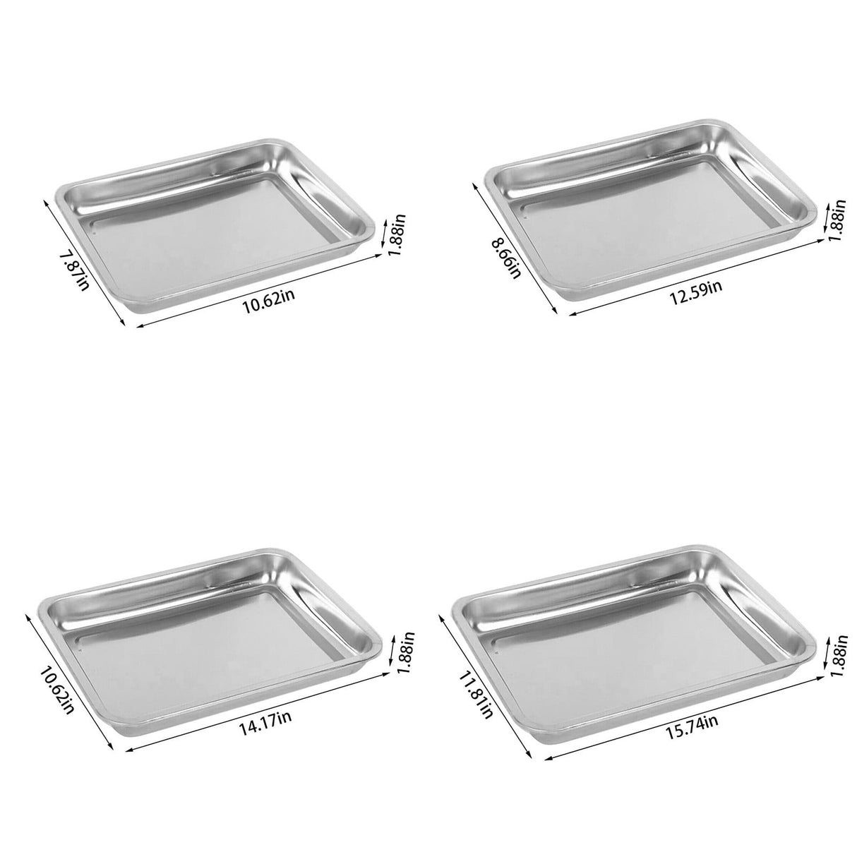 1Pcs Toaster Oven Pans For Baking,Baking Sheets Cookie Sheet Pans,Small Replacement Trays For Toaster,Small Baking Trays For Oven, Stainless Steel Baking Sheet Pan, Toaster Oven Tray 12.59" x 8.66" x 1.88" Silver