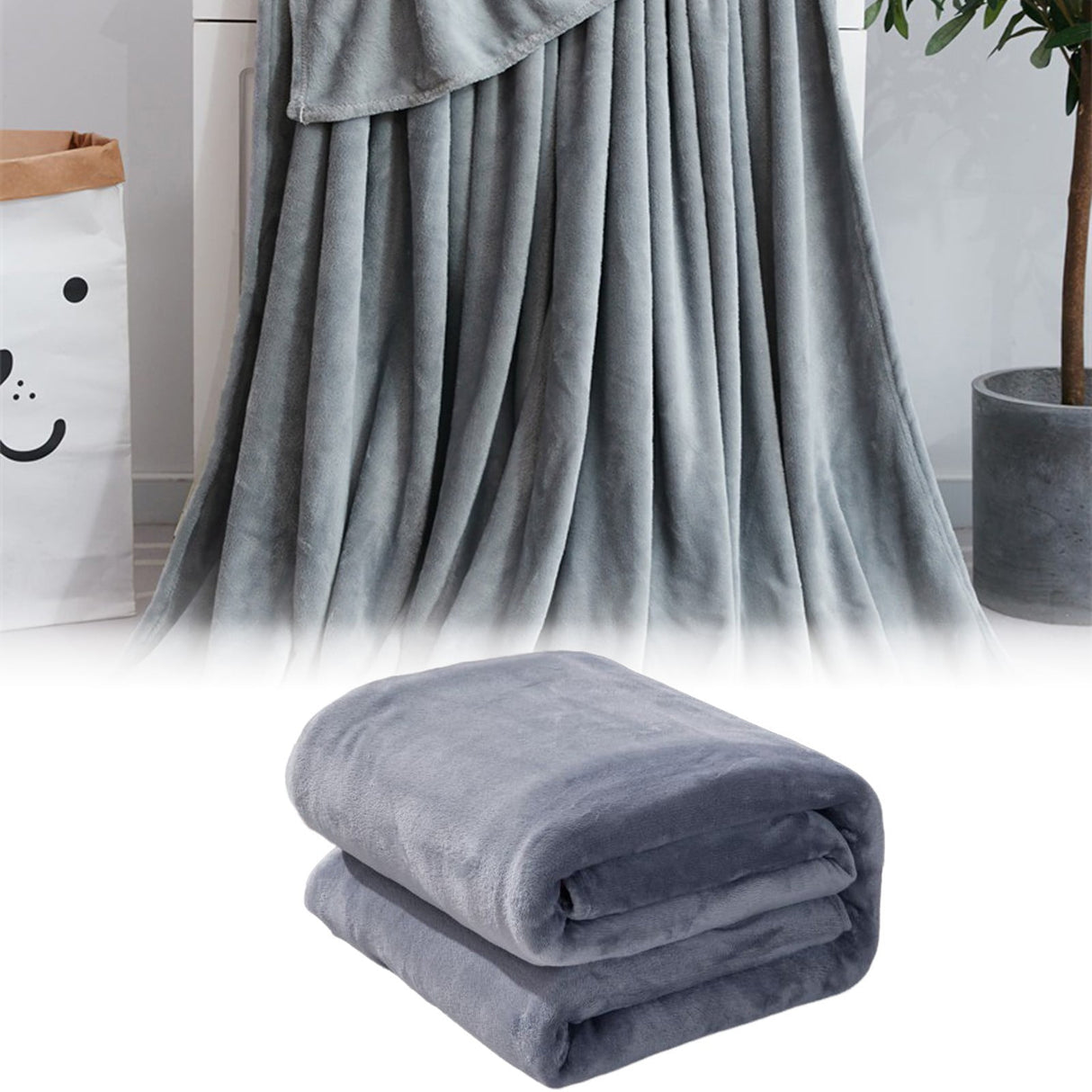 Fleece Throw Blanket for Couch,Super Soft Fuzzy Flannel Throw for Sofa, Luxury Plush Microfiber Bed Blanket, Cozy Home Decorative Velvet Gift Blanket,Fuzzy and Anti-Static(Grey 70x100cm) Grey 70x100cm