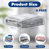 6 Pcs Clear Zippered Storage Bags,Tutuviw Clothes Bag Organizer with Zipper,Plastic Sheet Organizer and Storage for Sweater Blankets Sheet Linen Quilt Bed Pillow Cube Organizer(15x11x4in)