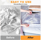 6 Pcs Clear Zippered Storage Bags,Tutuviw Clothes Bag Organizer with Zipper,Plastic Sheet Organizer and Storage for Sweater Blankets Sheet Linen Quilt Bed Pillow Cube Organizer(15x11x4in)